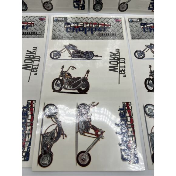 Neo Discovery American Chopper Motorcycle Temporary Tattoos Harley 5 Sheets - Picture 3 of 15